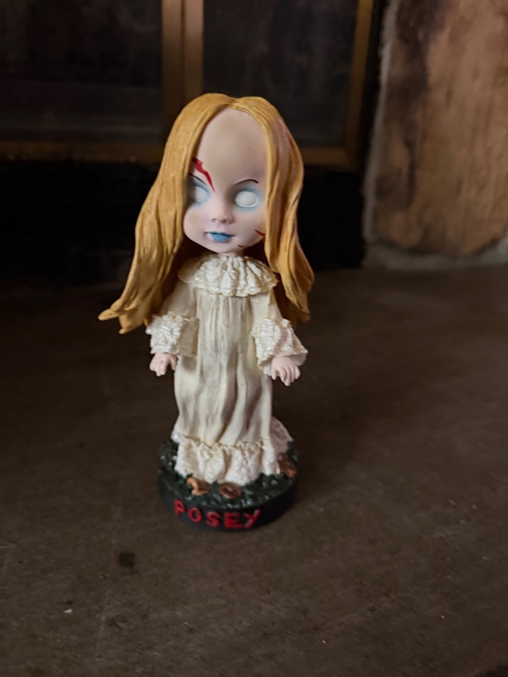 Posey Head Knocker - Blond Hair, Cream Dress